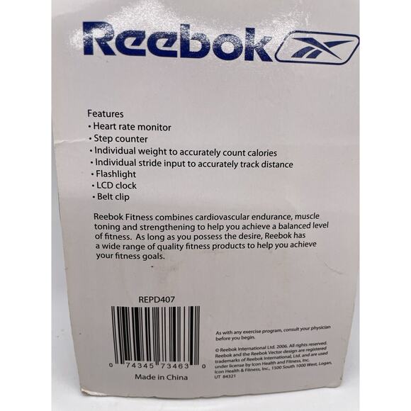 Reebok Fitness Heart Rate Monitor Step Counter Flashlight Belt Clip Clock - NEW - Picture 9 of 9